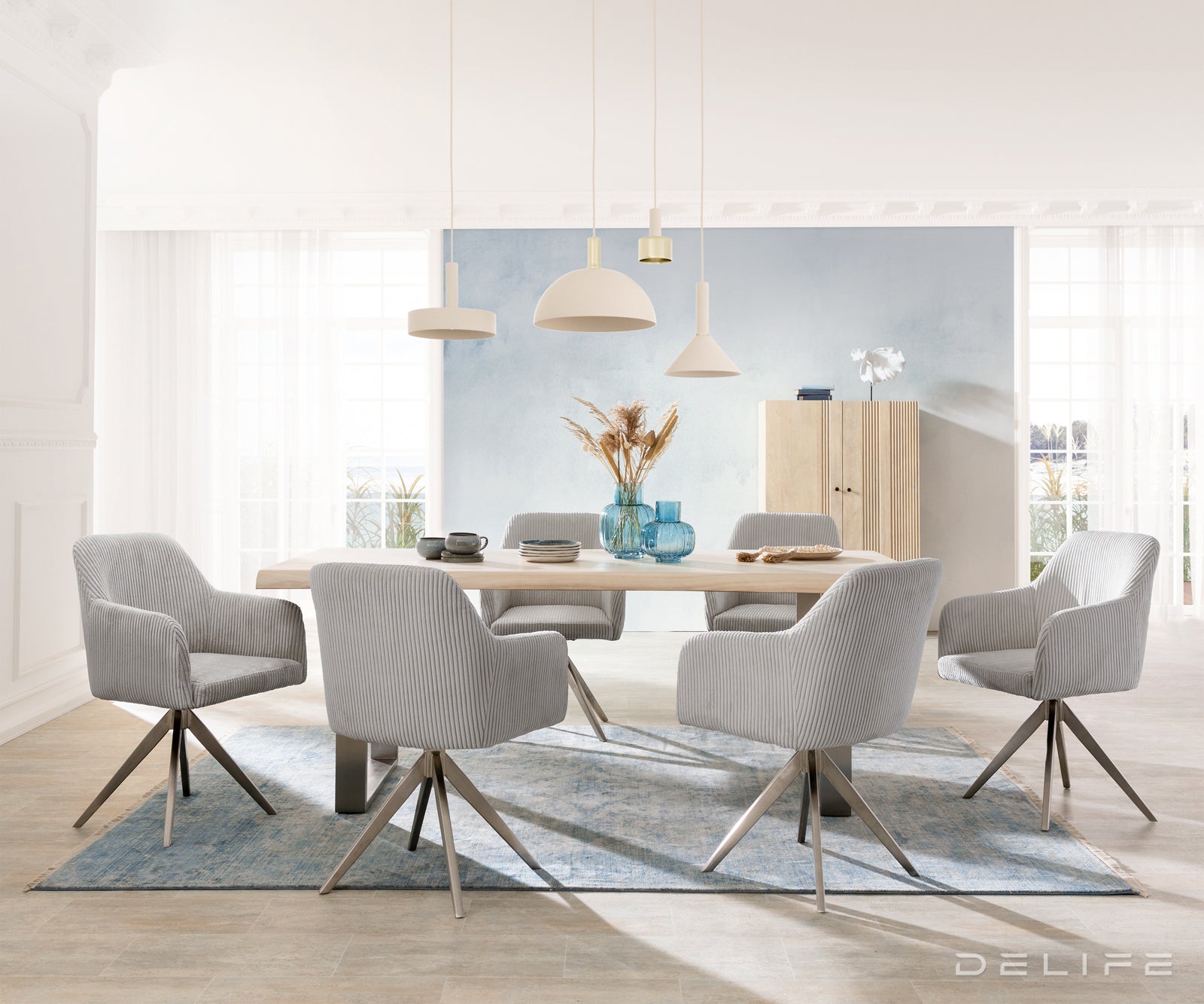 Jedilni stol Greg, Material: Rebrasta tkanina