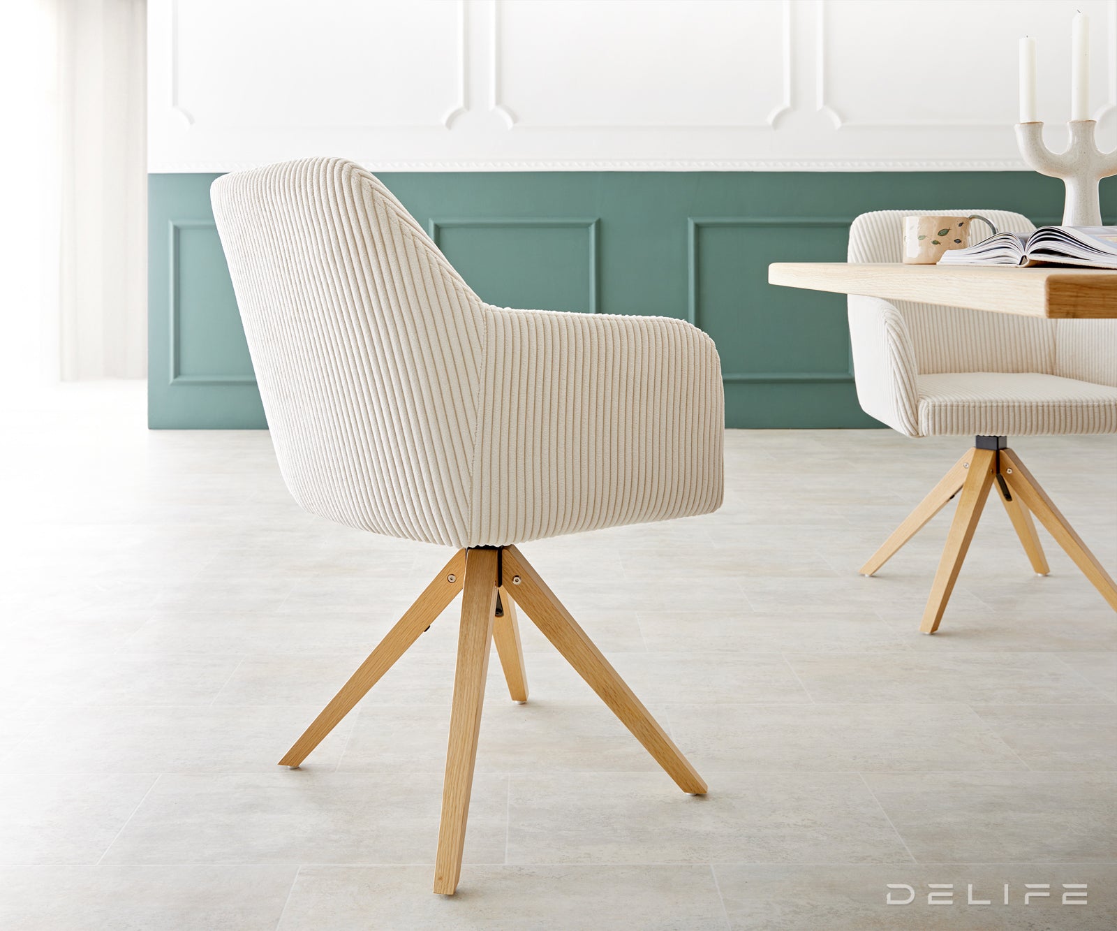 Jedilni stol Greg, Material: Rebrasta tkanina