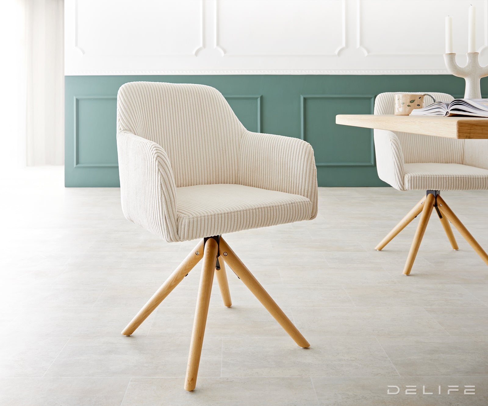 Jedilni stol Greg, Material: Rebrasta tkanina