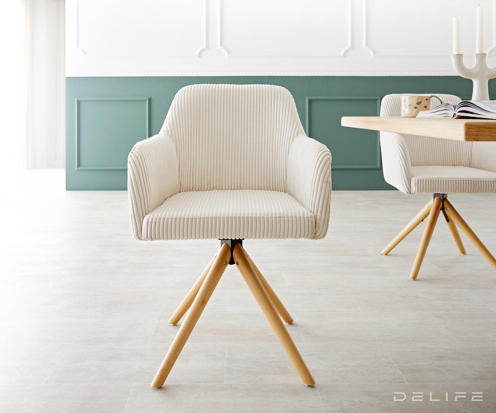 Jedilni stol Greg, Material: Rebrasta tkanina