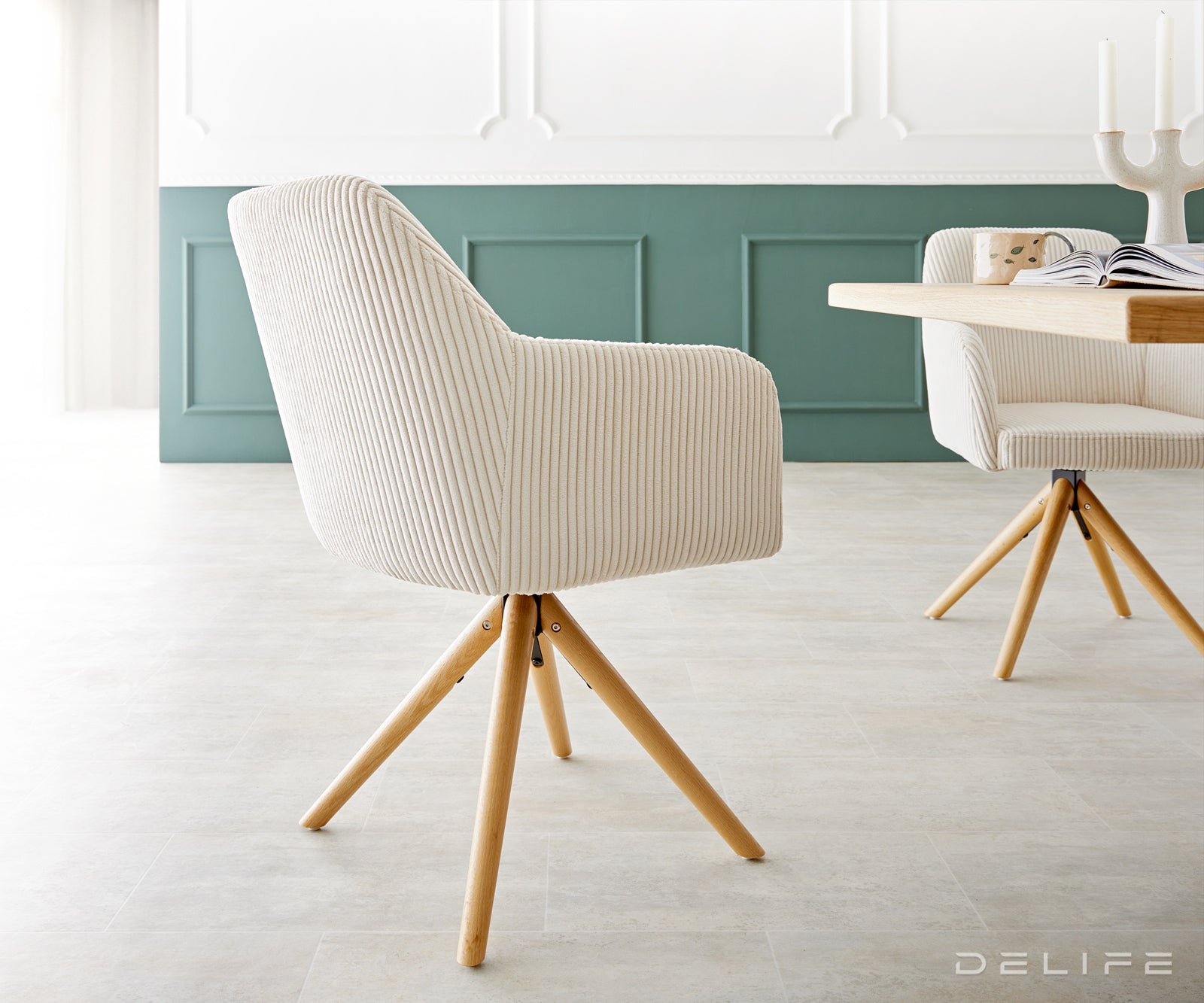 Jedilni stol Greg, Material: Rebrasta tkanina