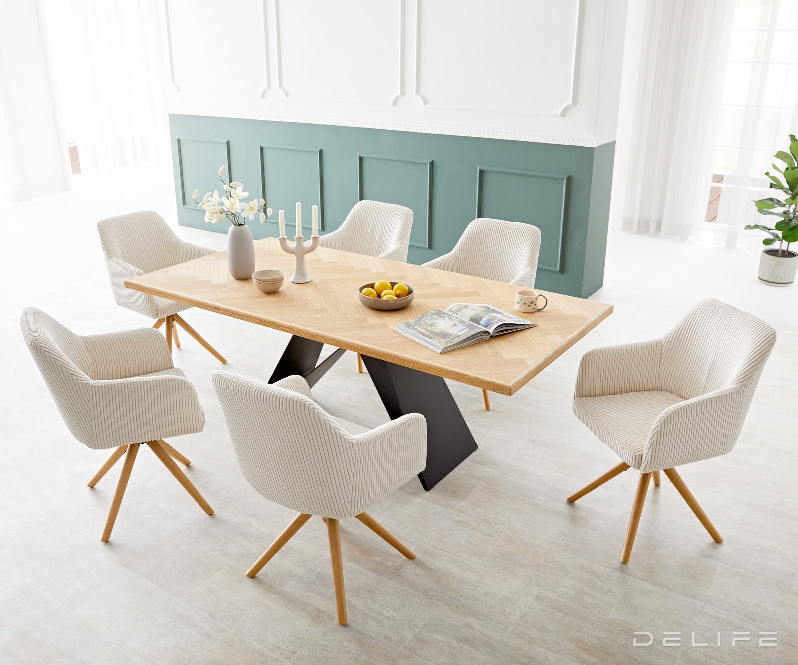 Jedilni stol Greg, Material: Rebrasta tkanina