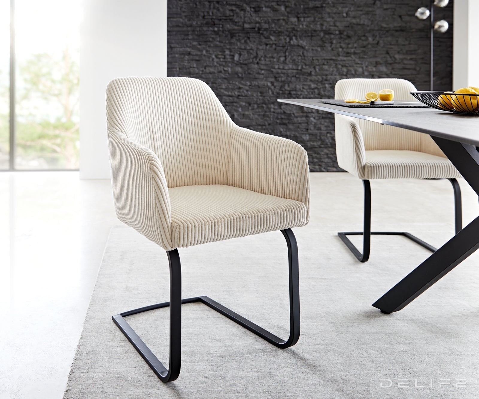 Jedilni stol Greg, Material: Rebrasta tkanina