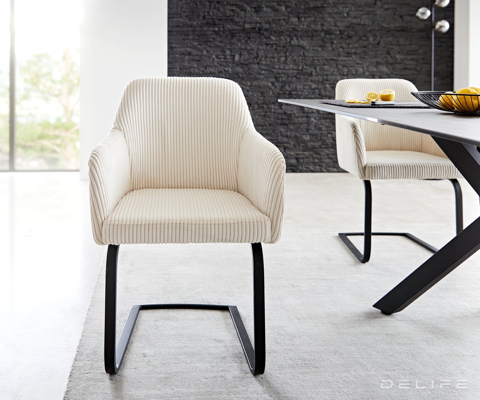 Jedilni stol Greg, Material: Rebrasta tkanina