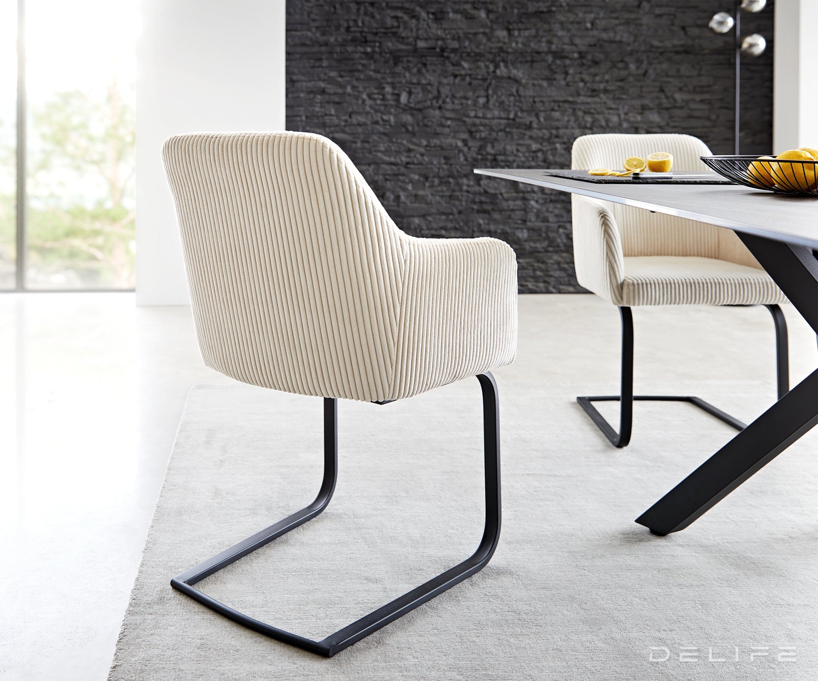 Jedilni stol Greg, Material: Rebrasta tkanina