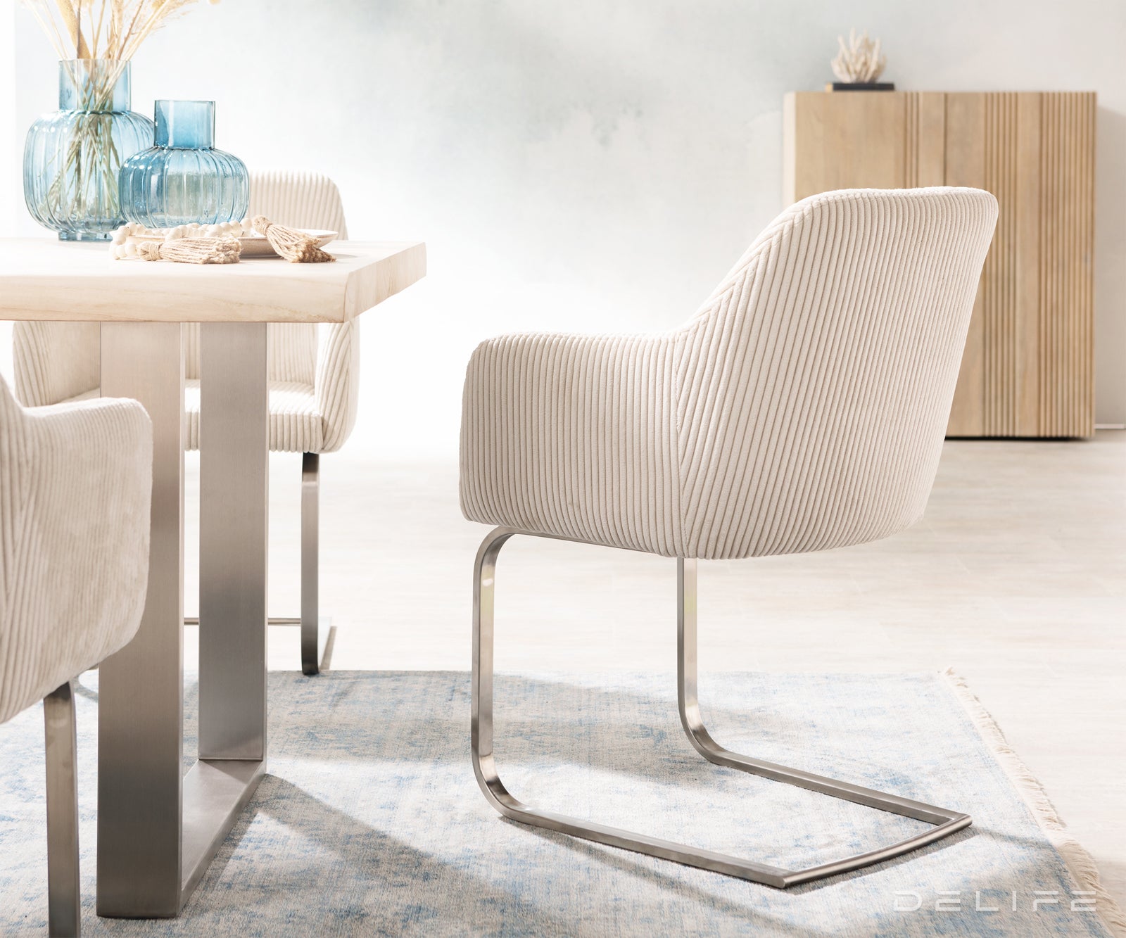 Jedilni stol Greg, Material: Rebrasta tkanina