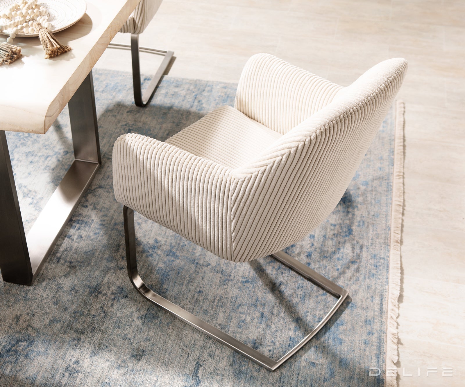 Jedilni stol Greg, Material: Rebrasta tkanina