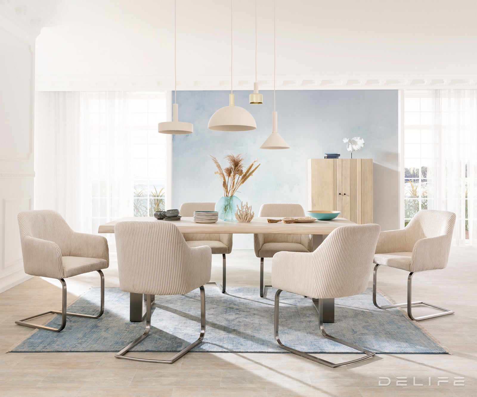 Jedilni stol Greg, Material: Rebrasta tkanina