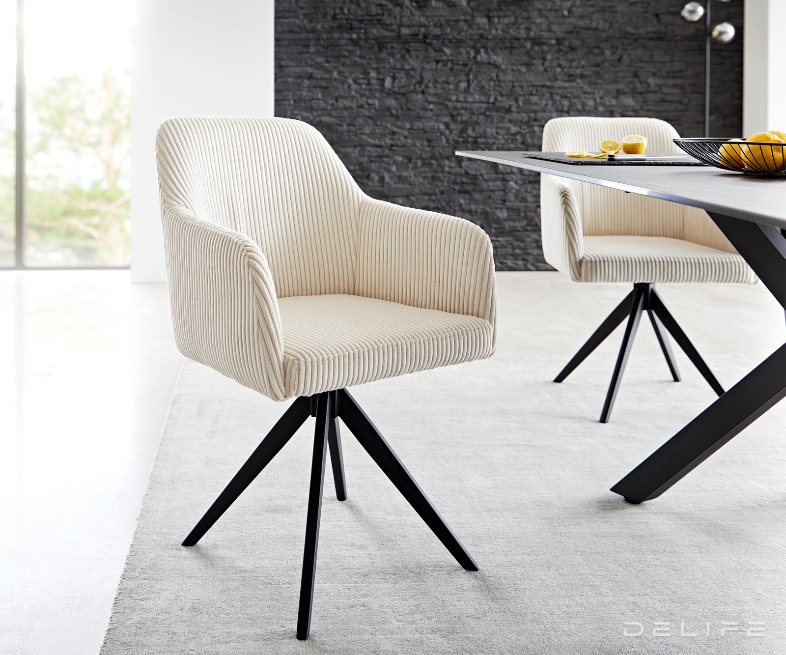 Jedilni stol Greg, Material: Rebrasta tkanina