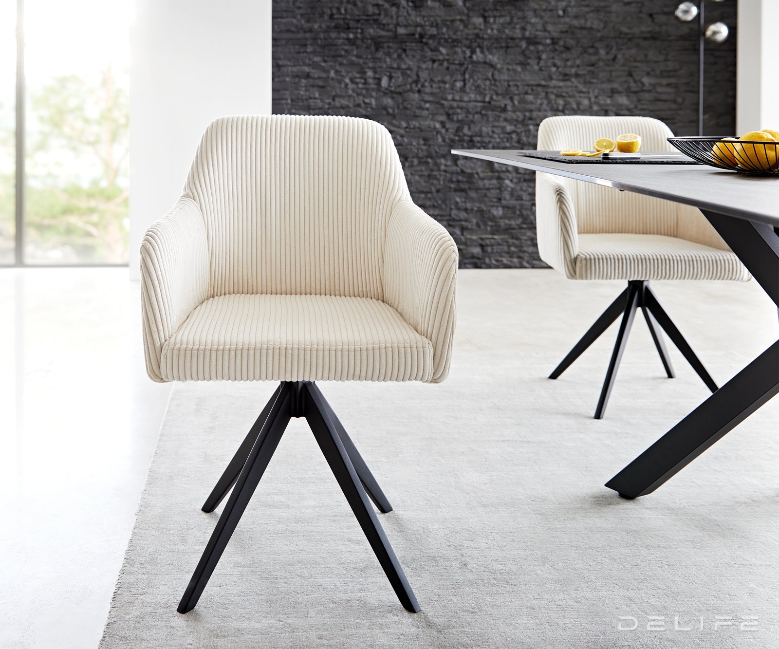 Jedilni stol Greg, Material: Rebrasta tkanina