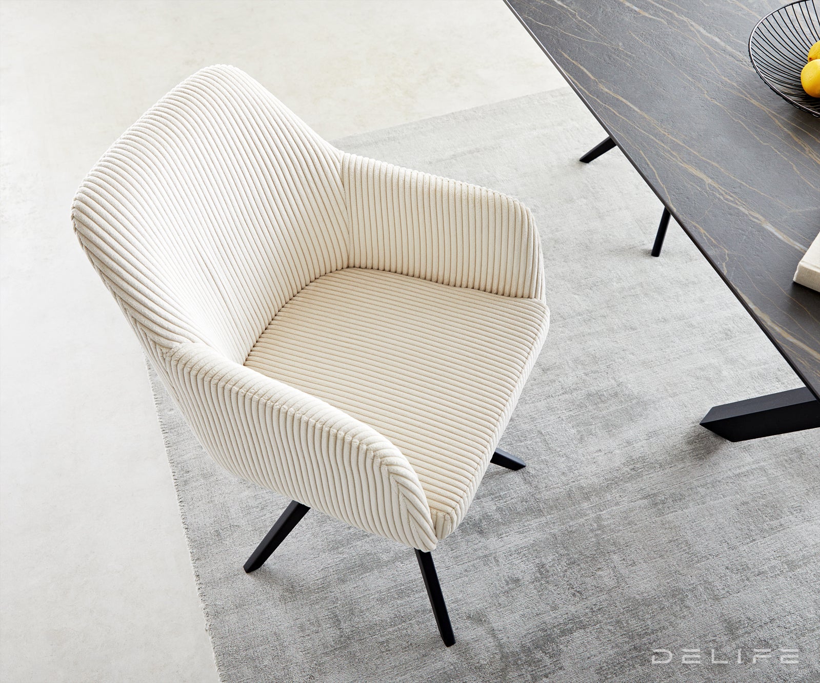 Jedilni stol Greg, Material: Rebrasta tkanina