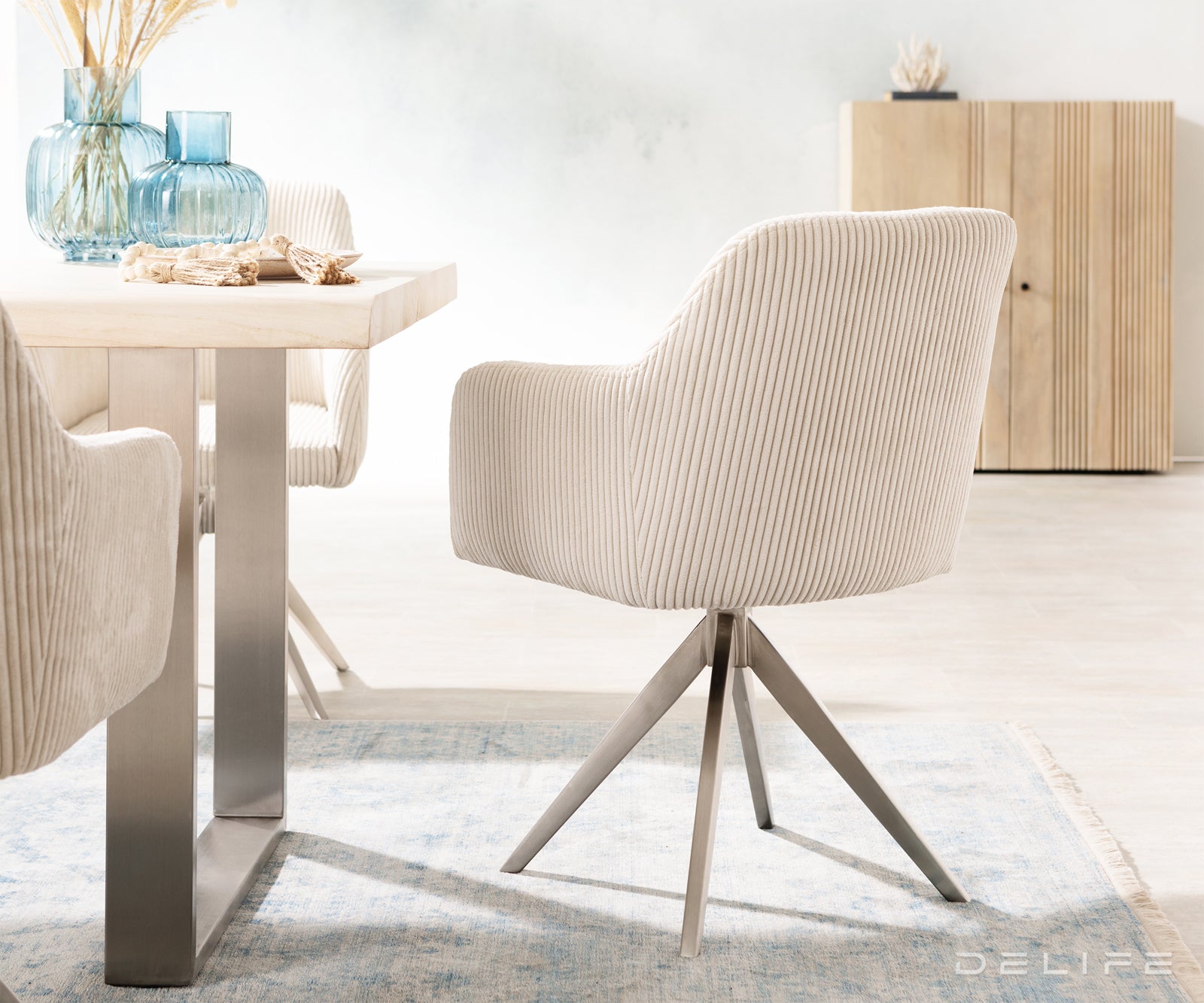 Jedilni stol Greg, Material: Rebrasta tkanina