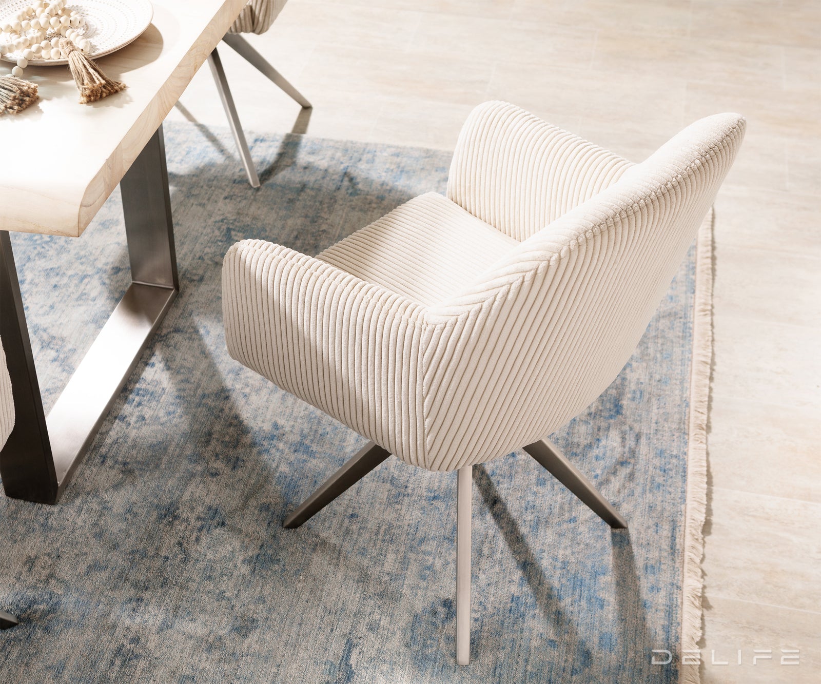 Jedilni stol Greg, Material: Rebrasta tkanina