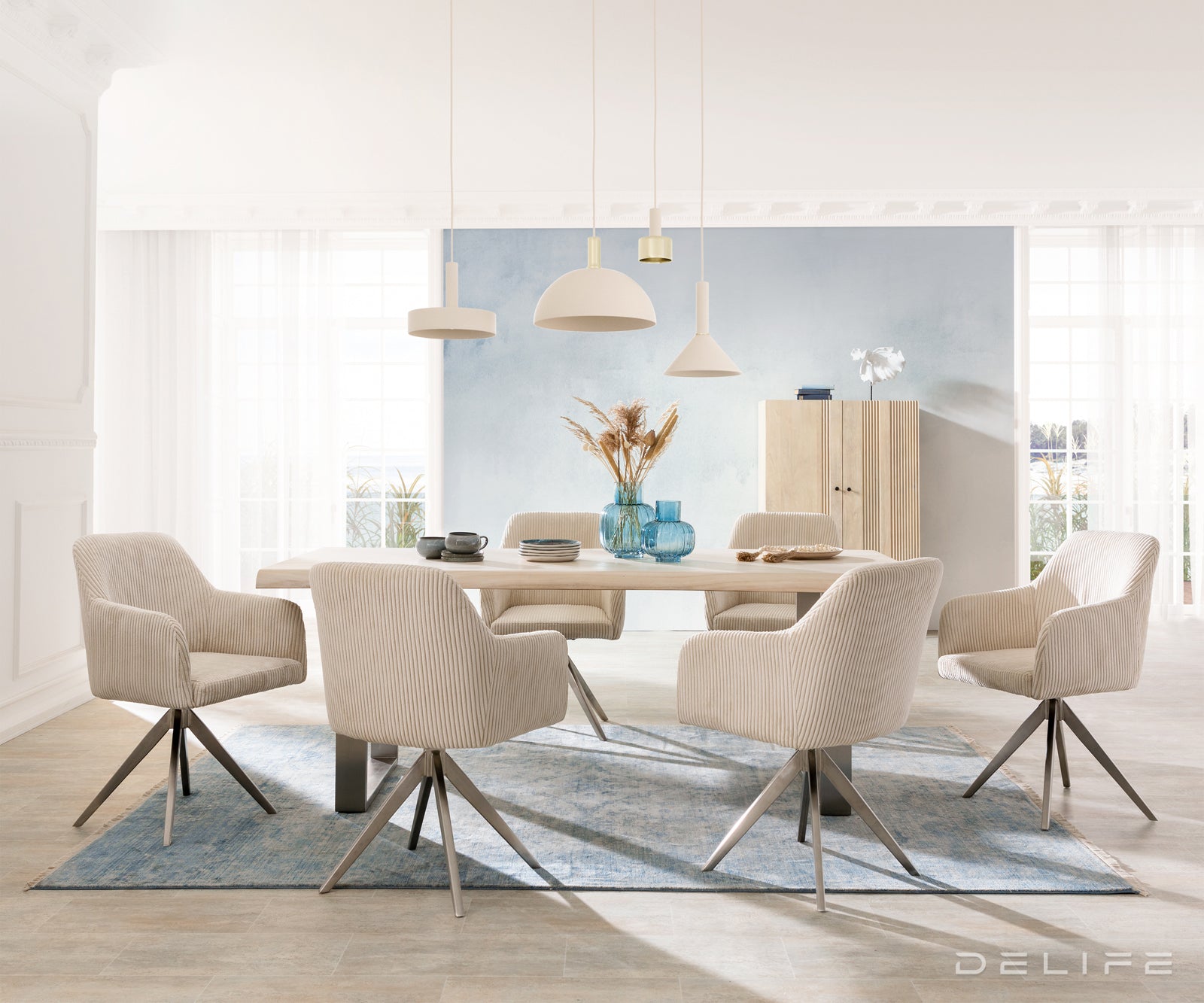 Jedilni stol Greg, Material: Rebrasta tkanina