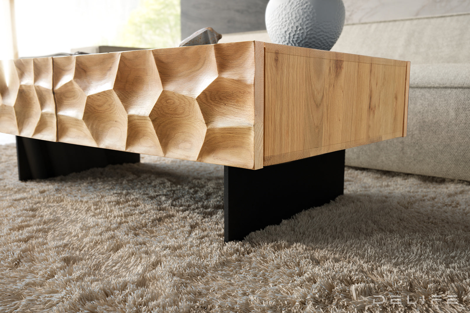 Klubska mizica Solu 120x70cm, Material: Hrast