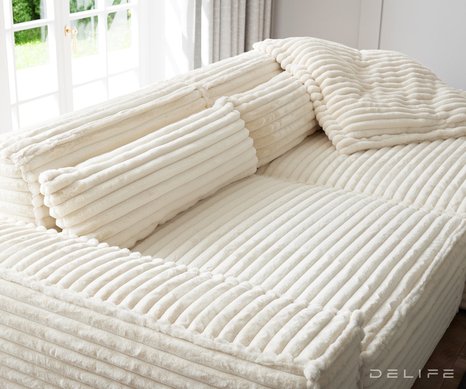 Kotna sedežna garnitura Sirpio XL 266x173cm, Material: Plišasto rebrasto blago