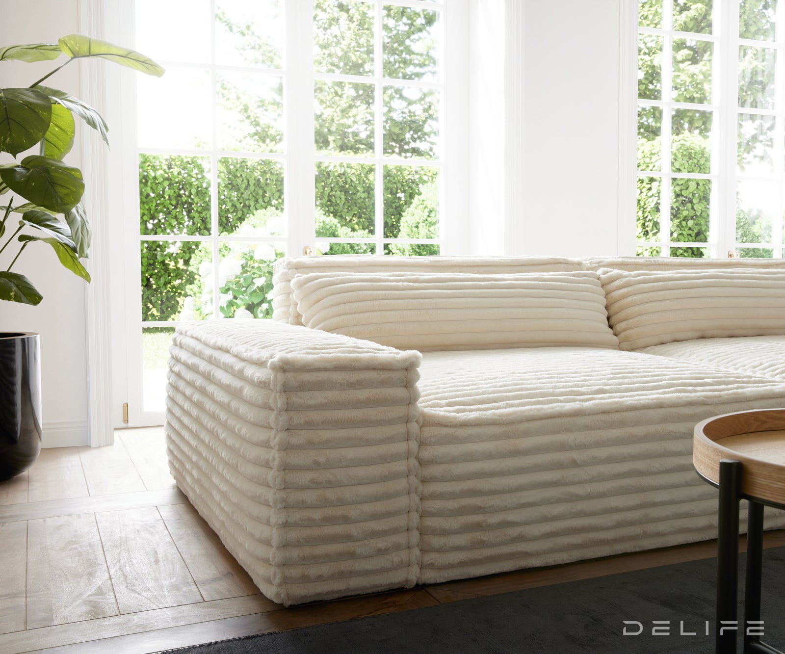 Kotna sedežna garnitura Sirpio XL 266x173cm, Material: Plišasto rebrasto blago