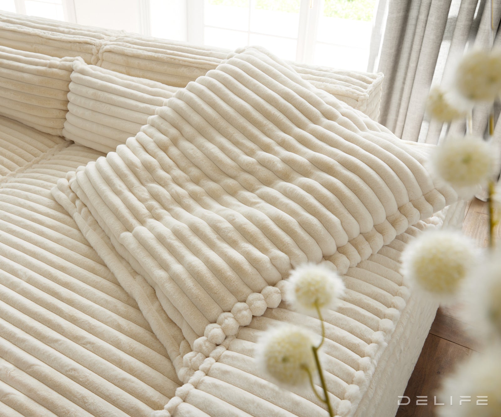 Kotna sedežna garnitura Sirpio XL 266x173cm, Material: Plišasto rebrasto blago