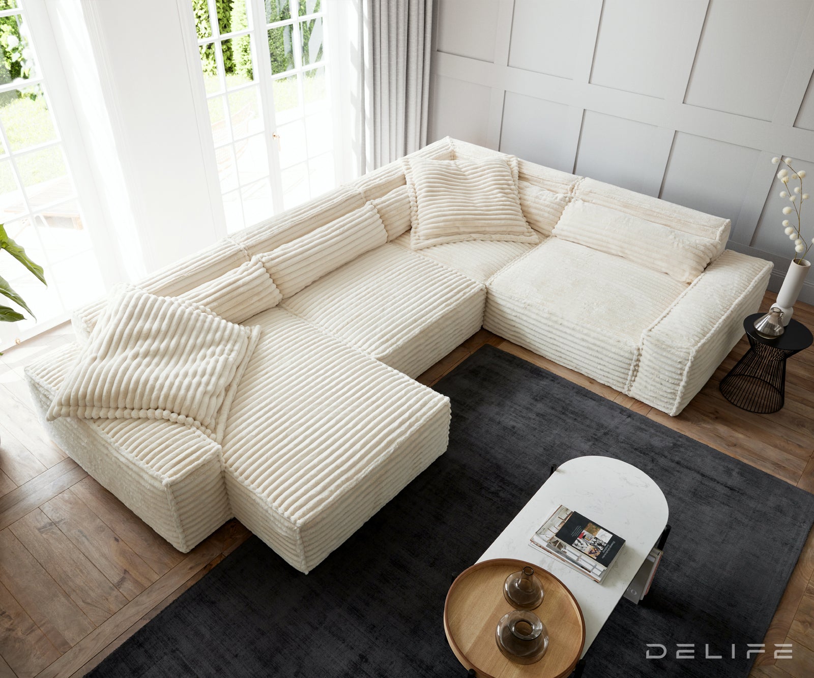 Sirpio komplet 360x258cm, Material: Plišasta rebrasta tkanina