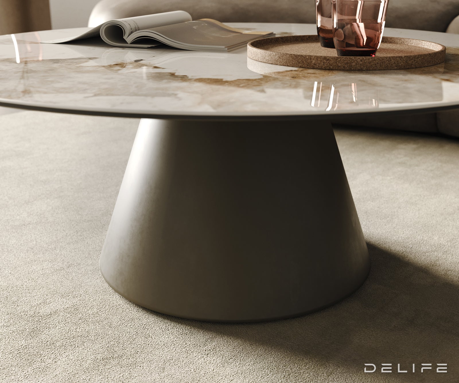 Klubska mizica Borna 100x100cm, Material: Ceramics Minas Melange 