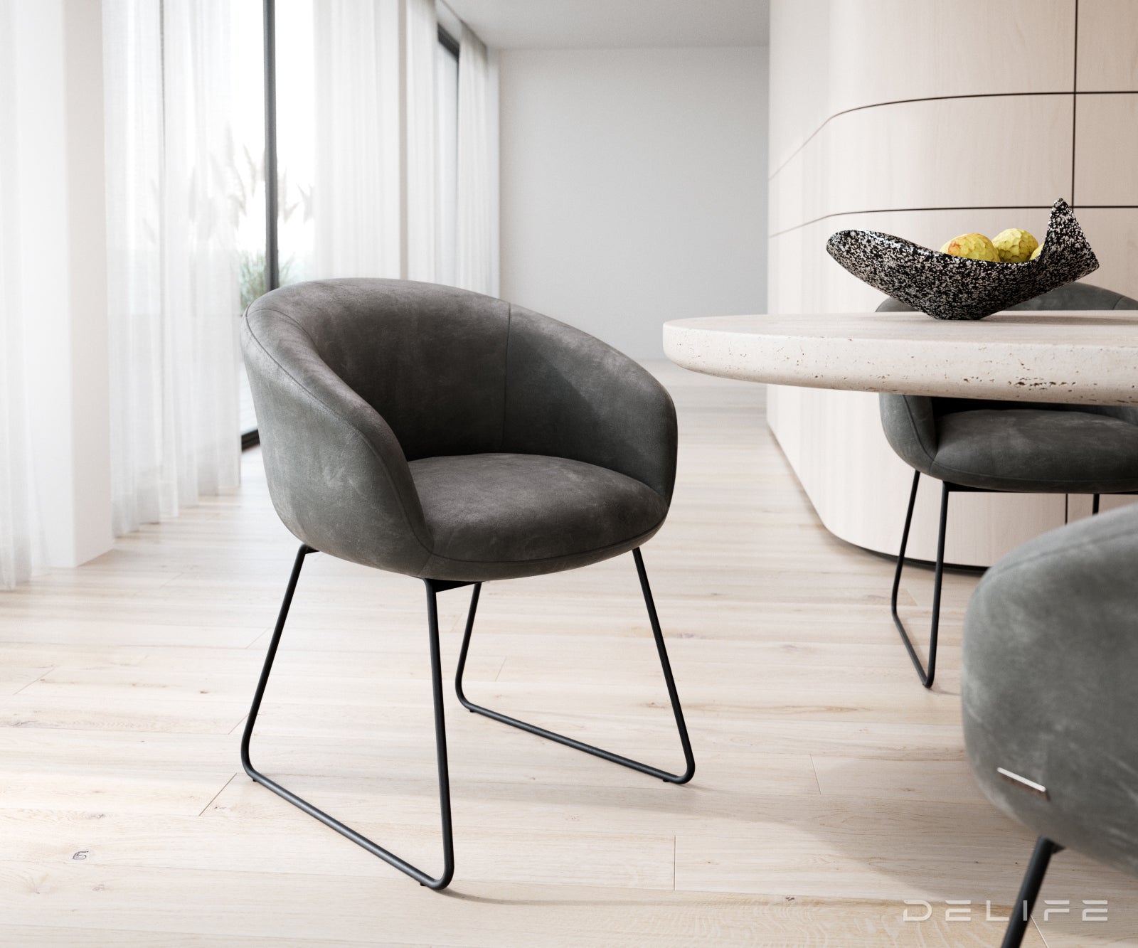 Jedilni stol Vinka, Material: Mikrofibra