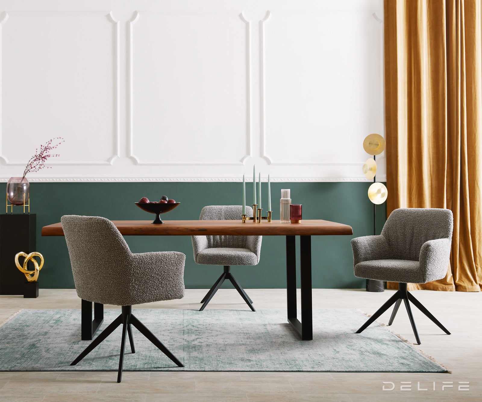 Jedilni stol z naslonjalom za roke Xana, Material: Bukle