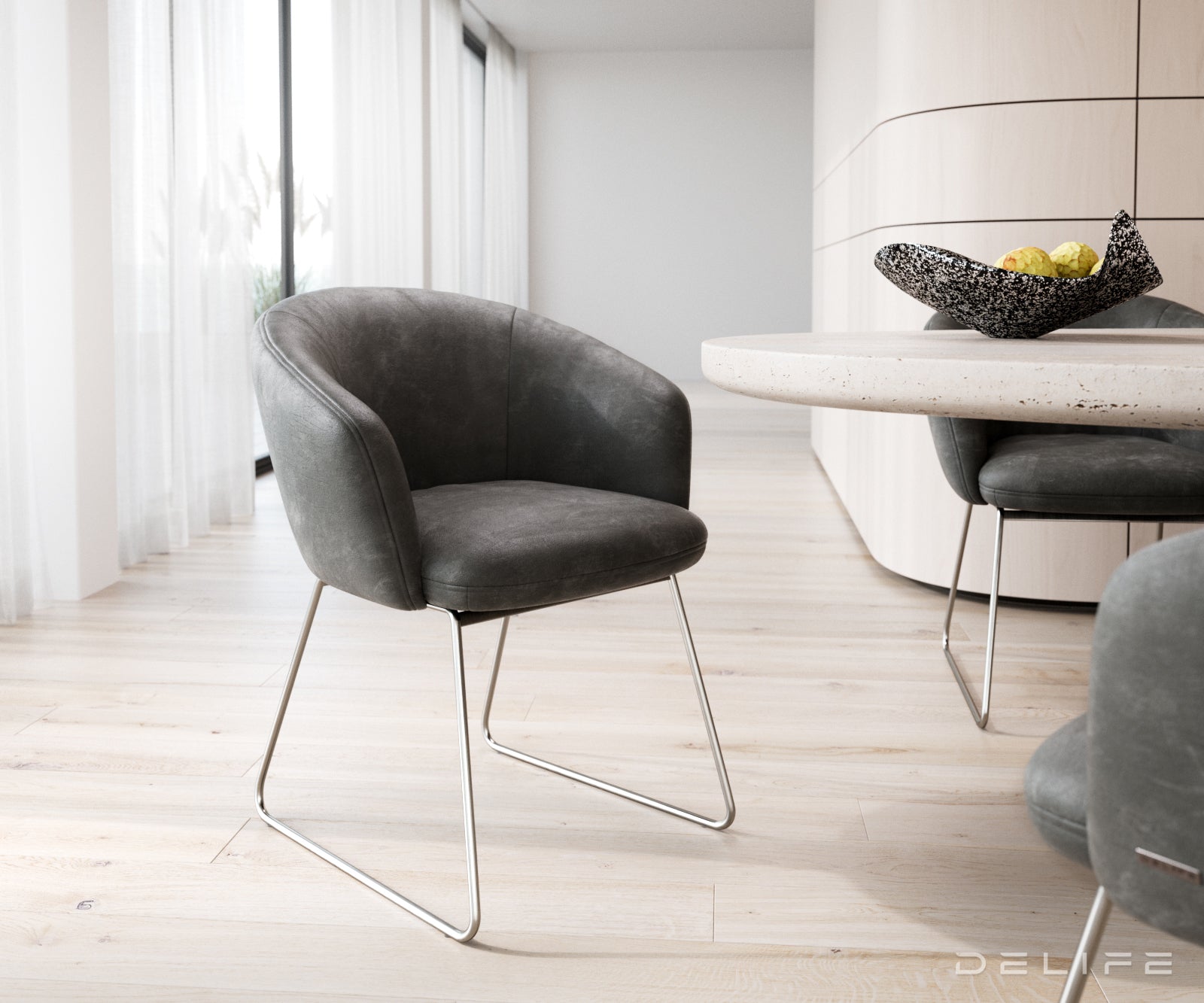 Jedilni stol Caja, Material: mikrofibra