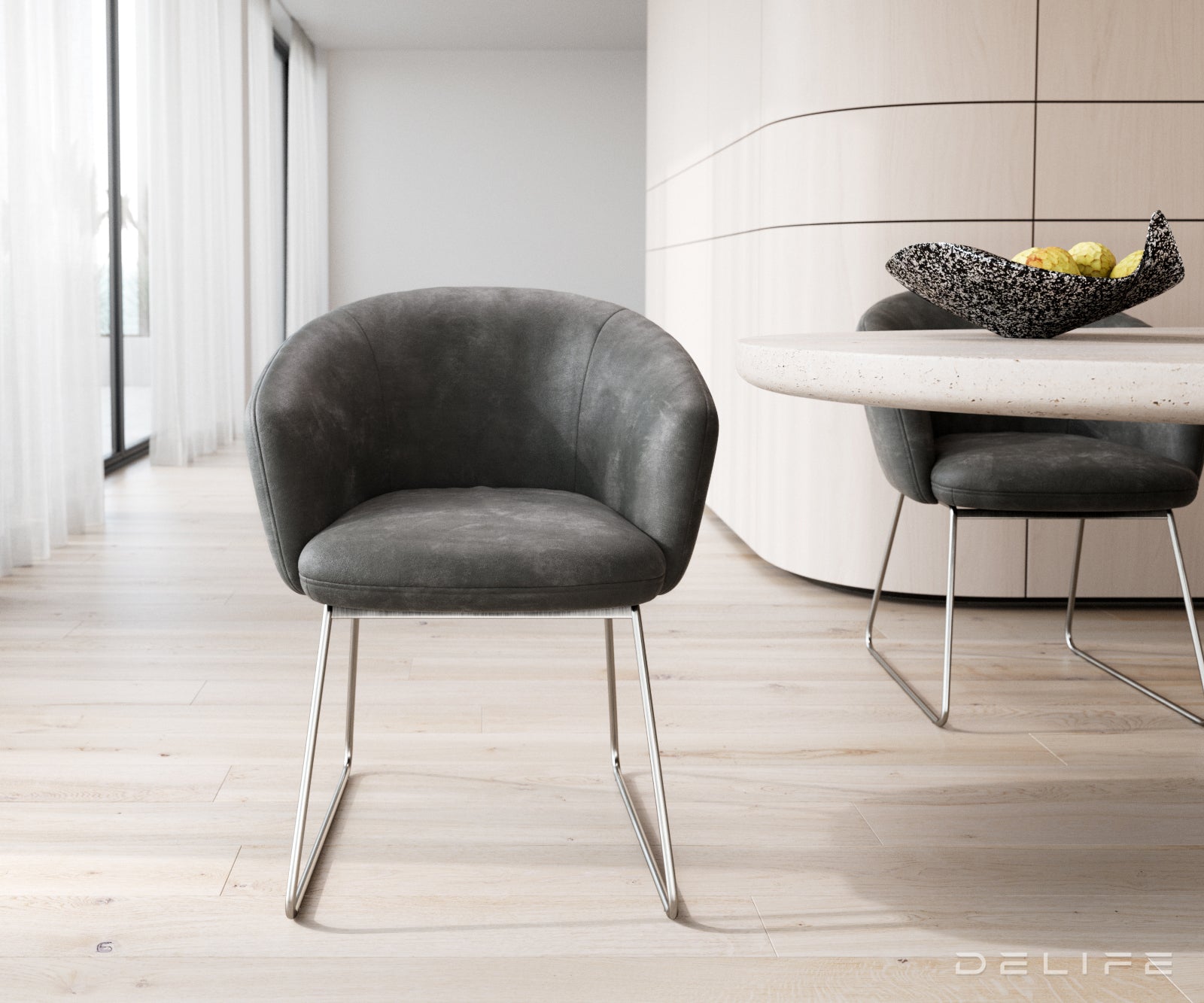 Jedilni stol Caja, Material: mikrofibra