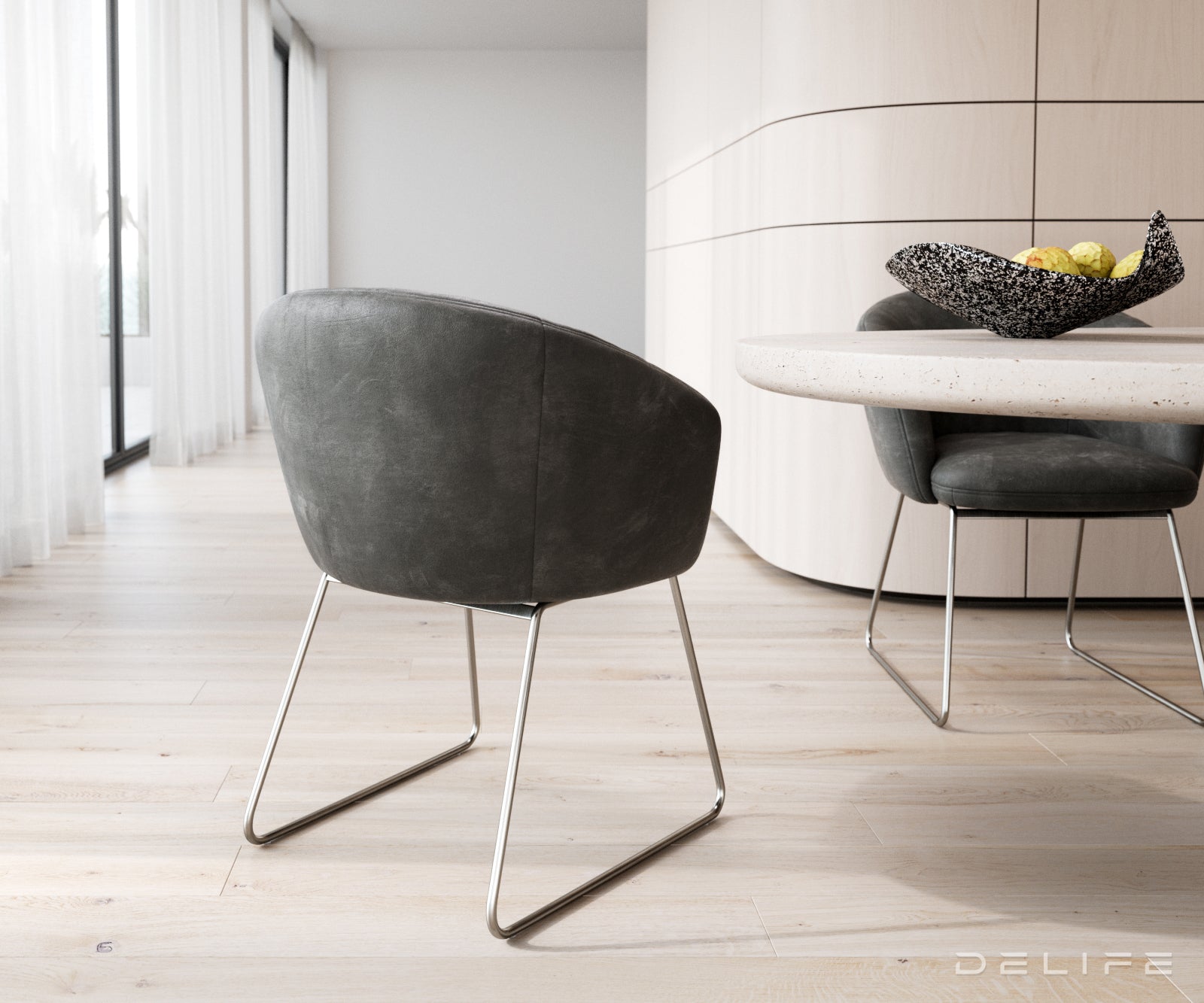 Jedilni stol Caja, Material: mikrofibra