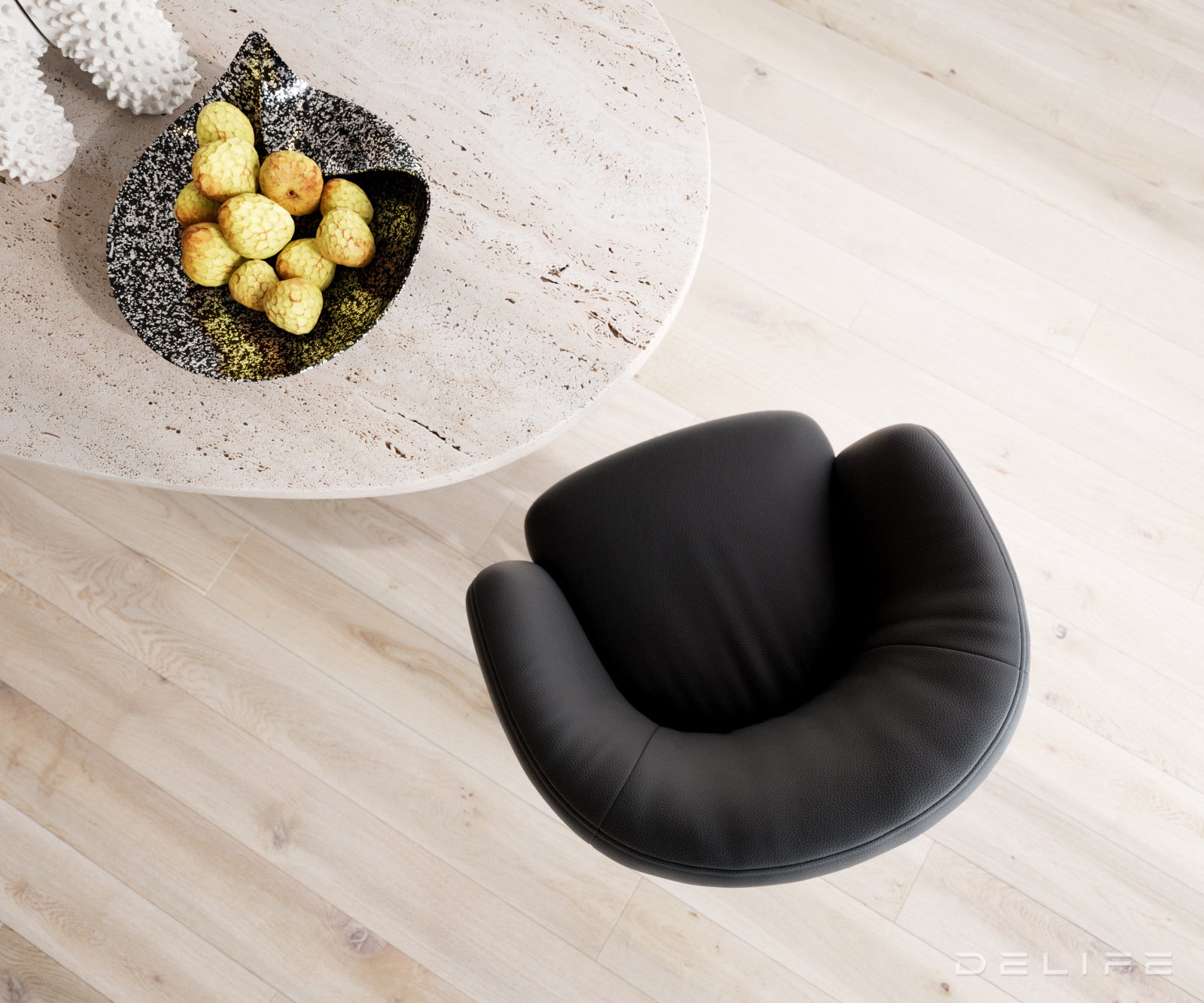 Jedilni stol Caja, Material: Usnje