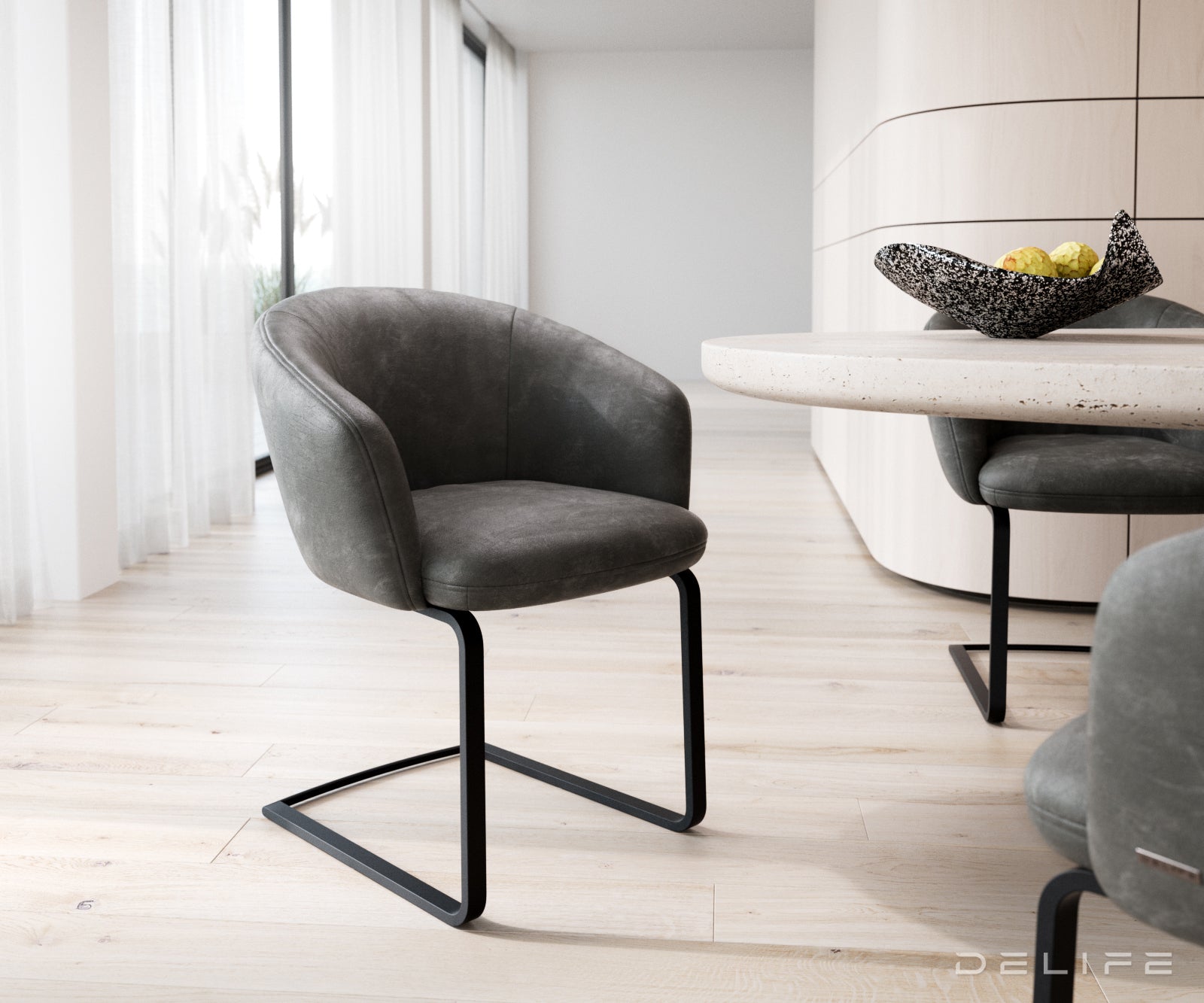 Jedilni stol Caja, Material: mikrofibra