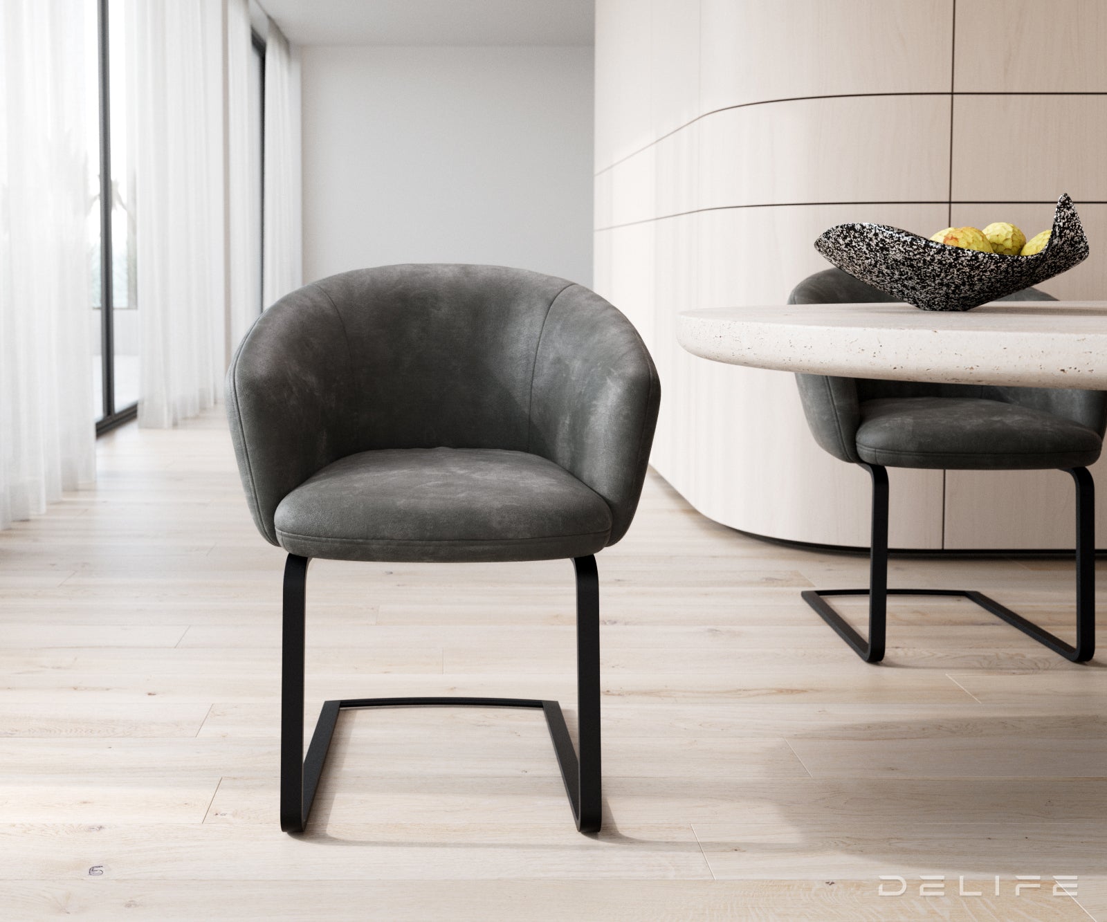 Jedilni stol Caja, Material: mikrofibra