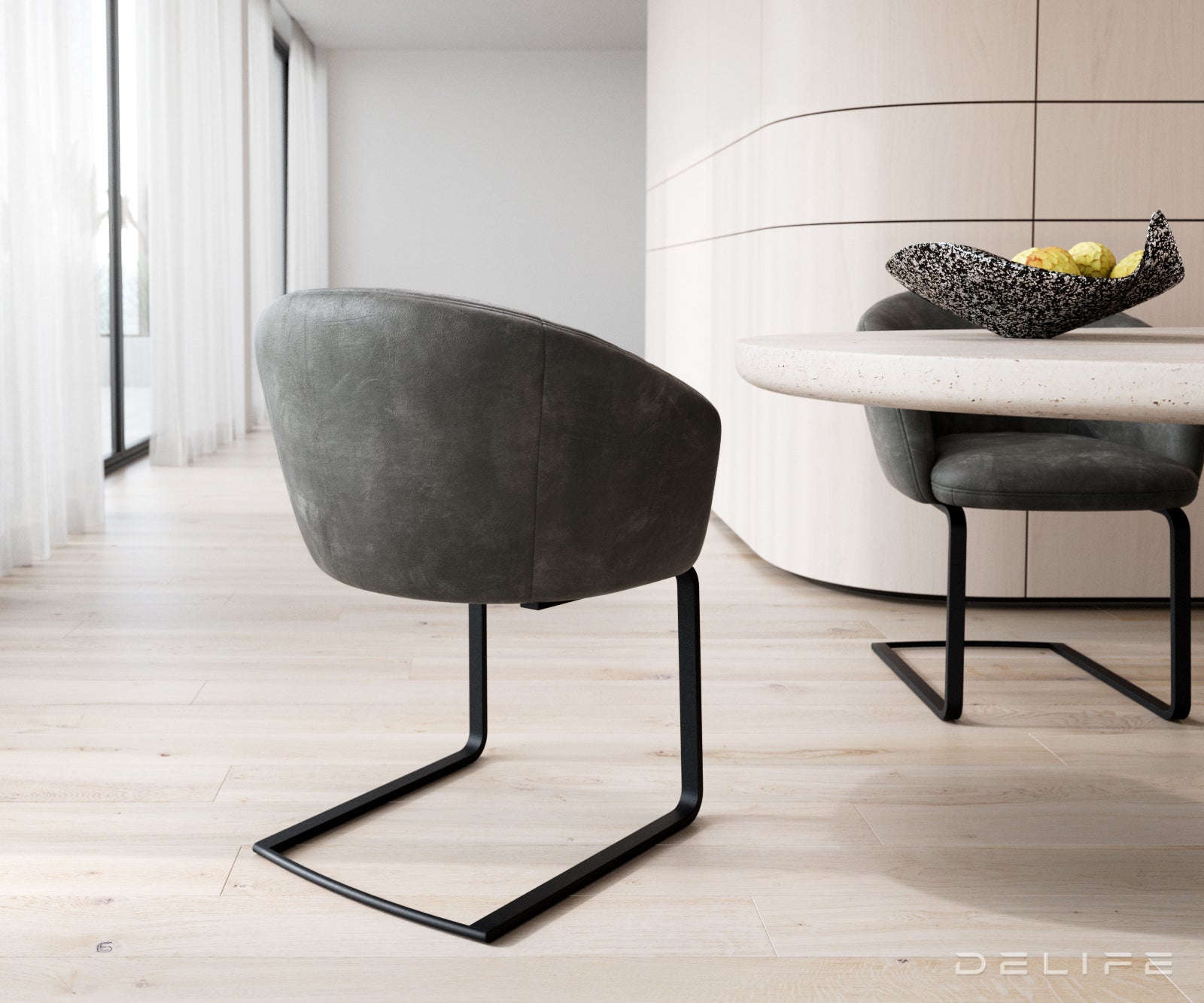 Jedilni stol Caja, Material: mikrofibra