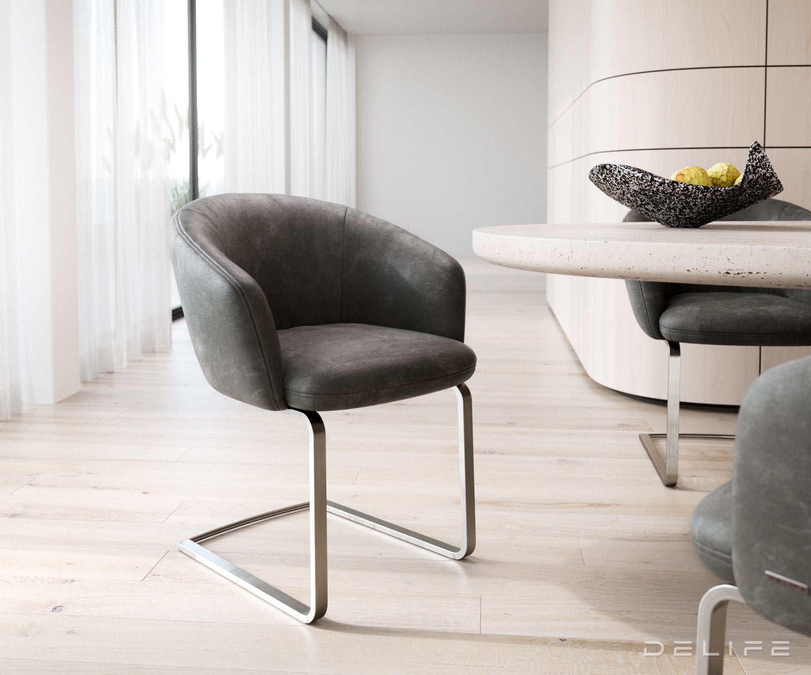 Jedilni stol Caja, Material: mikrofibra