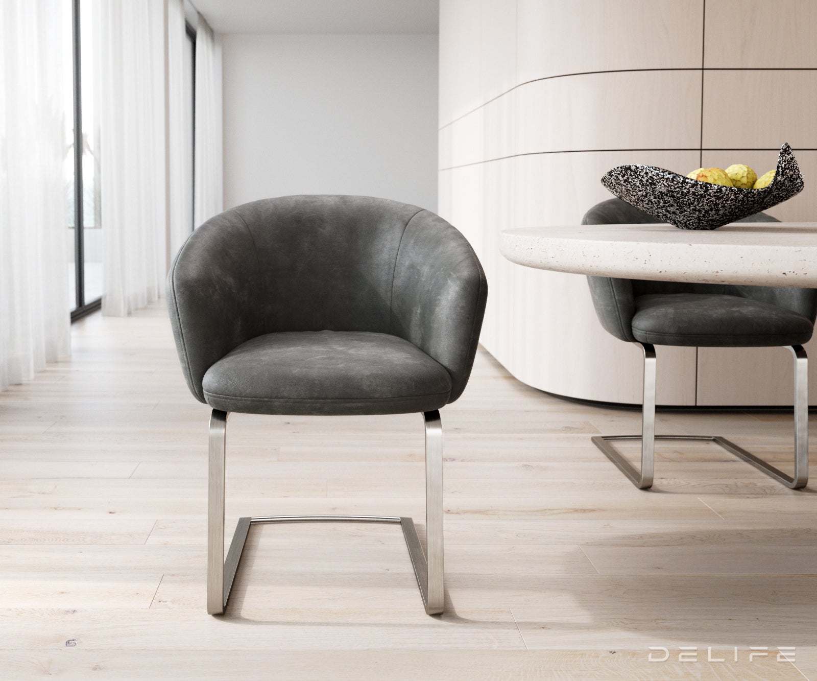 Jedilni stol Caja, Material: mikrofibra