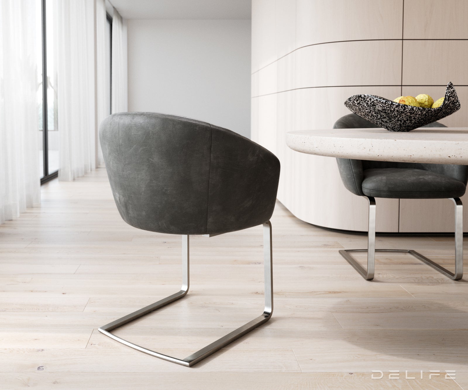 Jedilni stol Caja, Material: mikrofibra