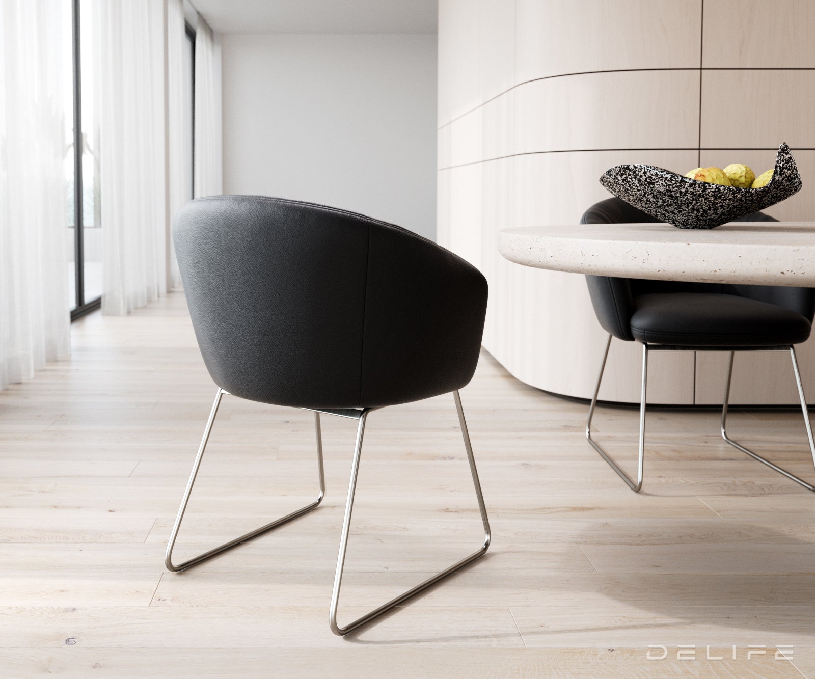 Jedilni stol Caja, Material: Usnje