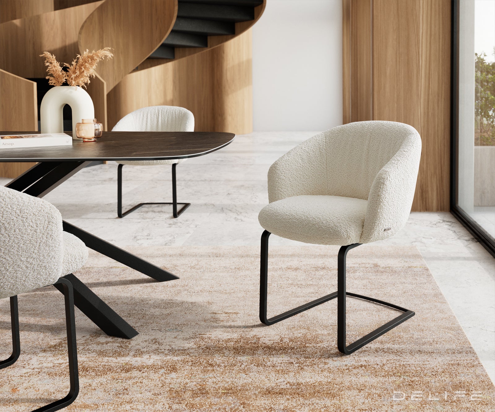 Jedilni stol Caja, Material: bukle