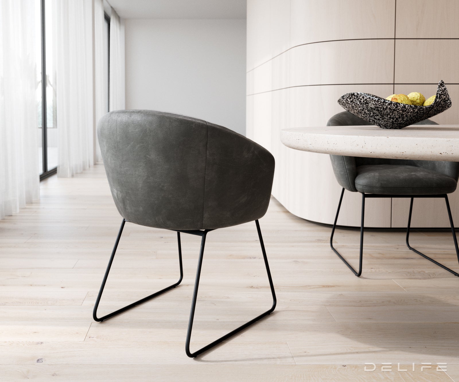 Jedilni stol Caja, Material: mikrofibra