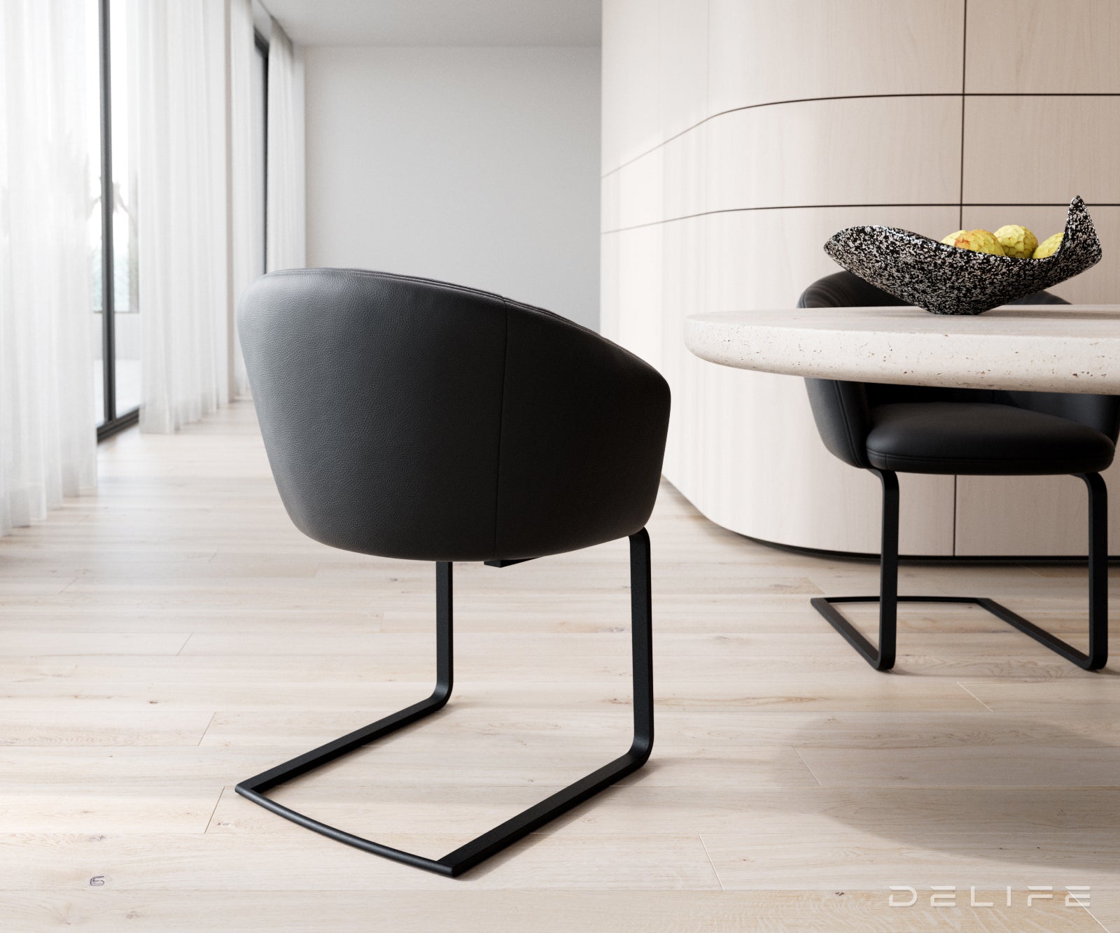 Jedilni stol Caja, Material: Usnje