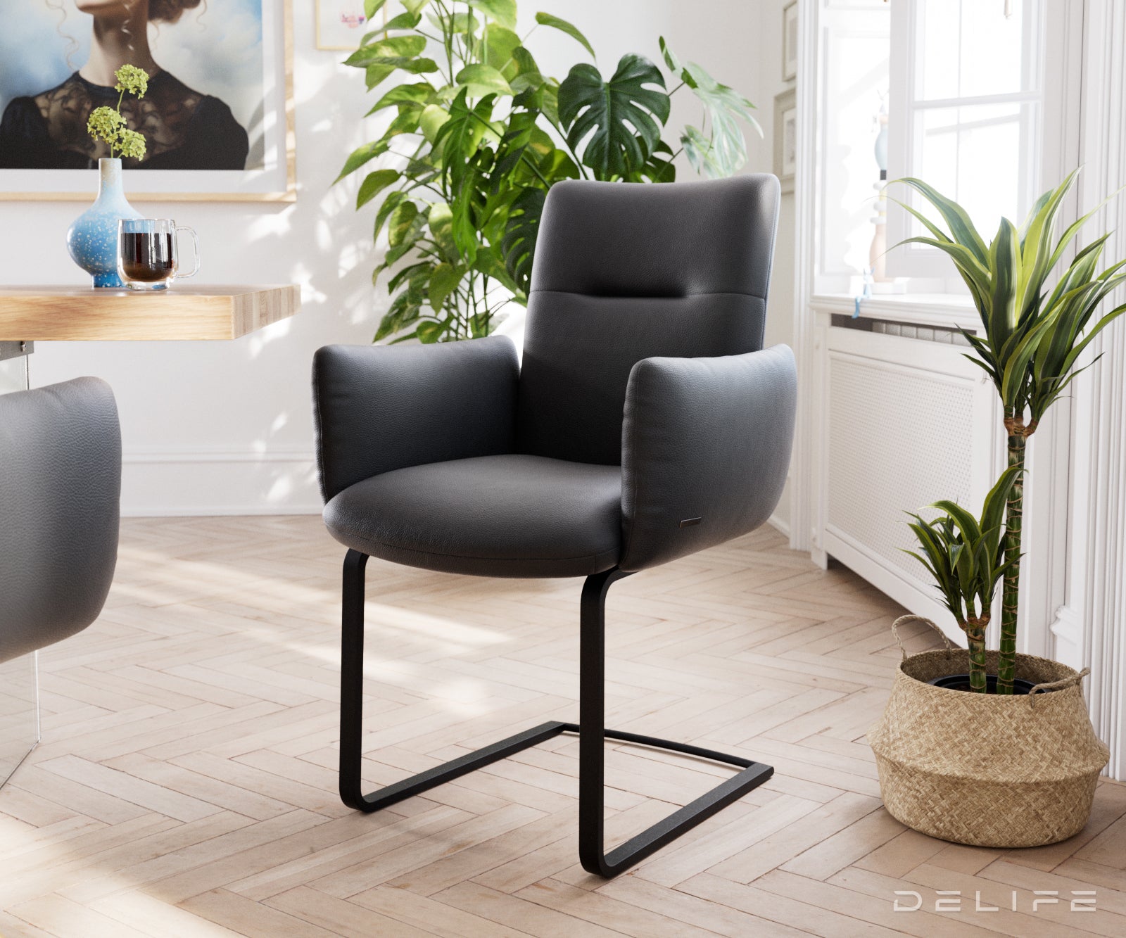 Jedilni stol Jova, Material: usnje