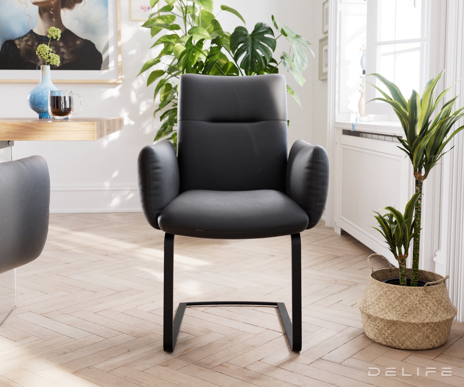 Jedilni stol Jova, Material: usnje