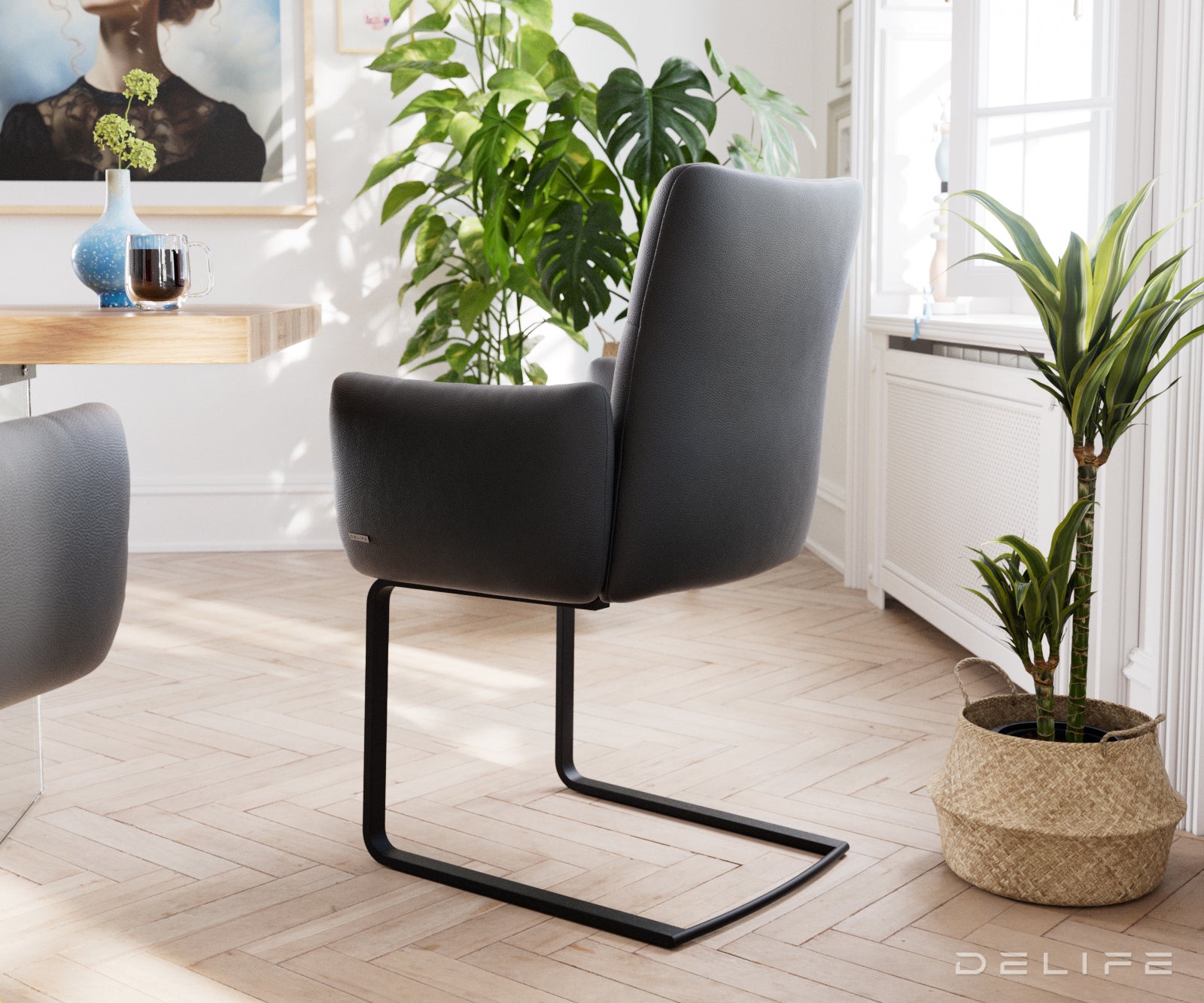 Jedilni stol Jova, Material: usnje