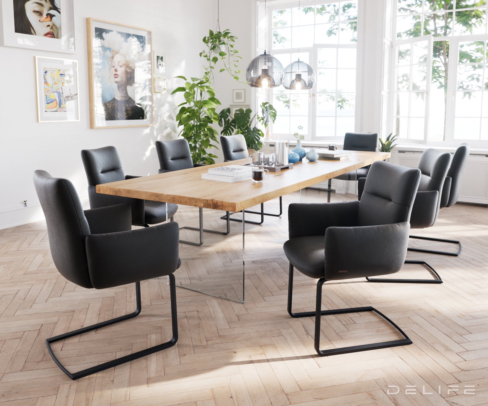 Jedilni stol Jova, Material: usnje