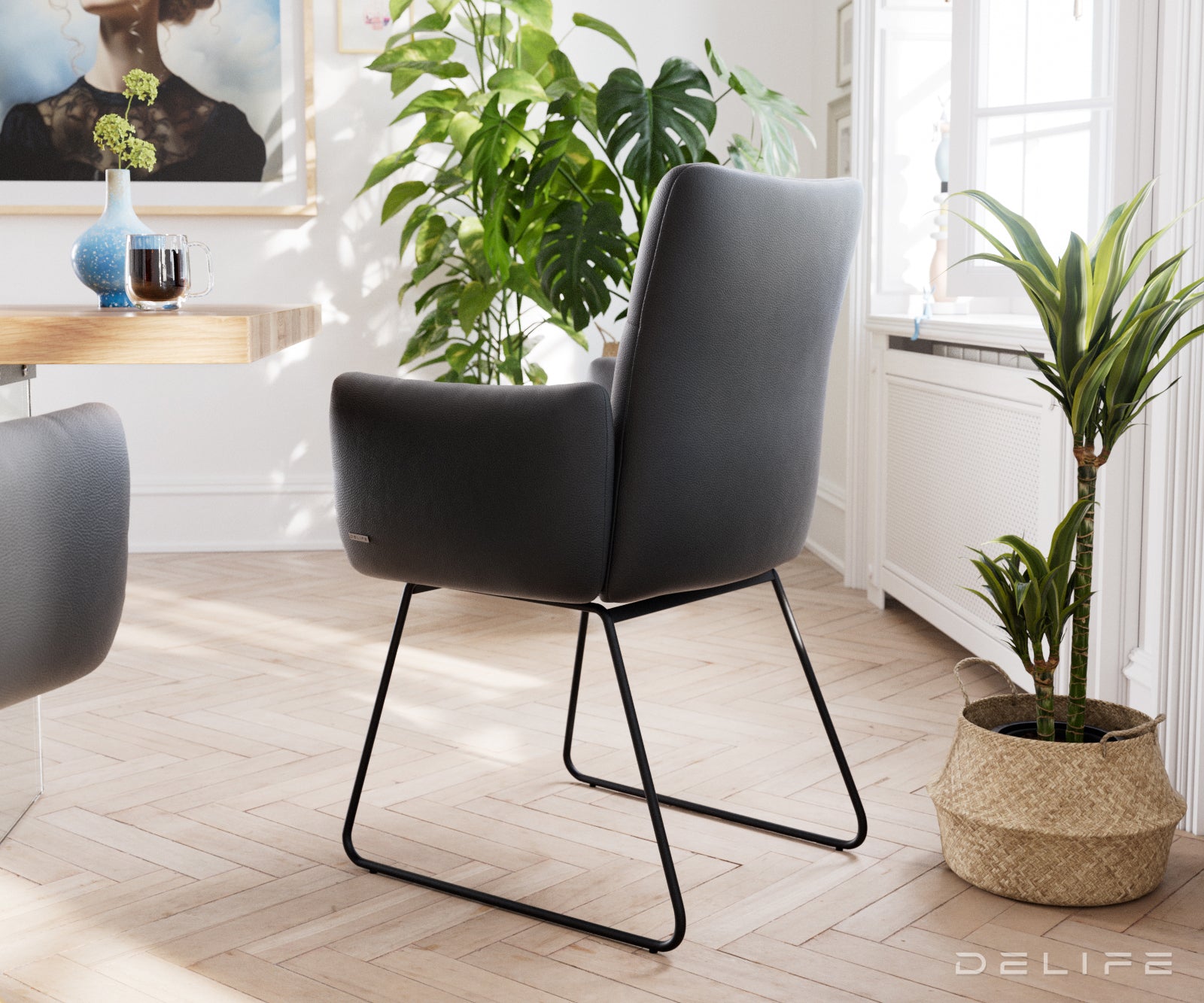 Jedilni stol Jova, Material: usnje