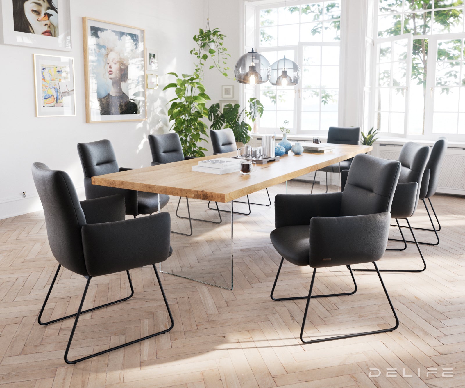 Jedilni stol Jova, Material: usnje