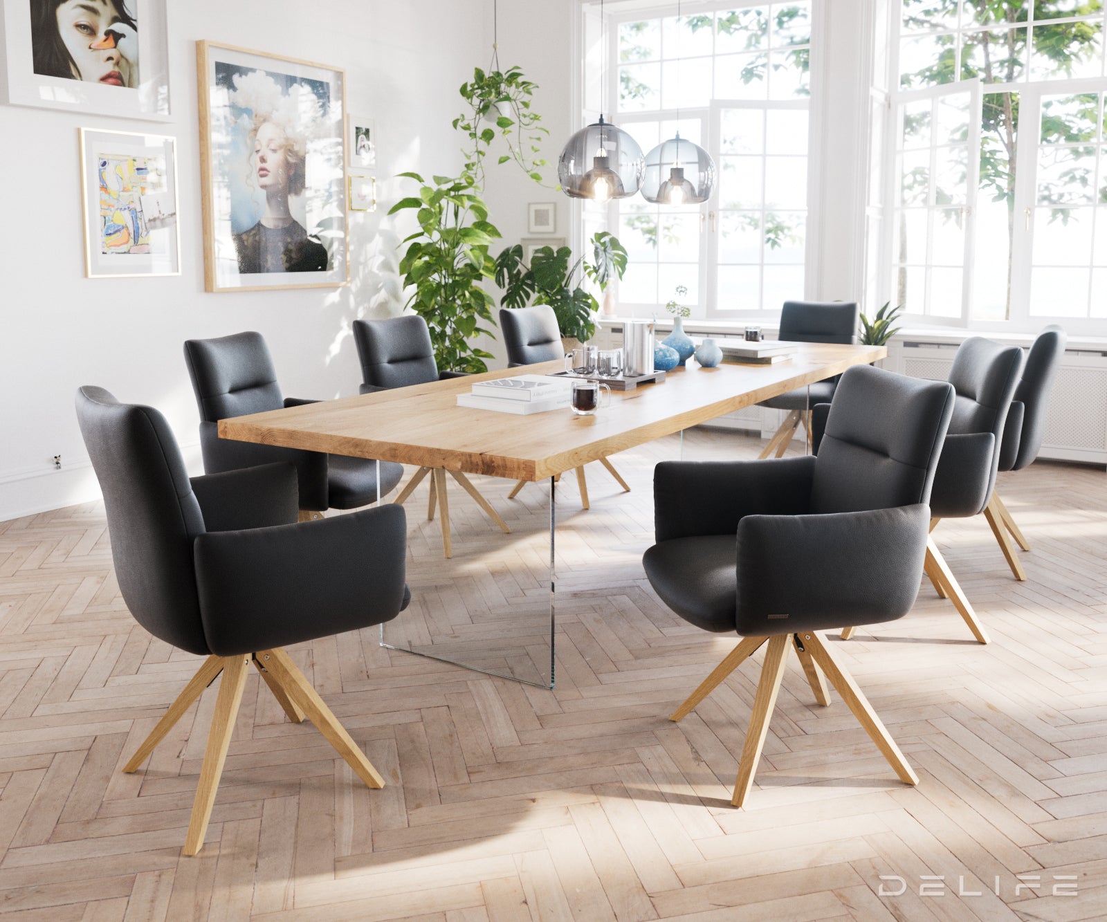 Jedilni stol Jova, Material: usnje