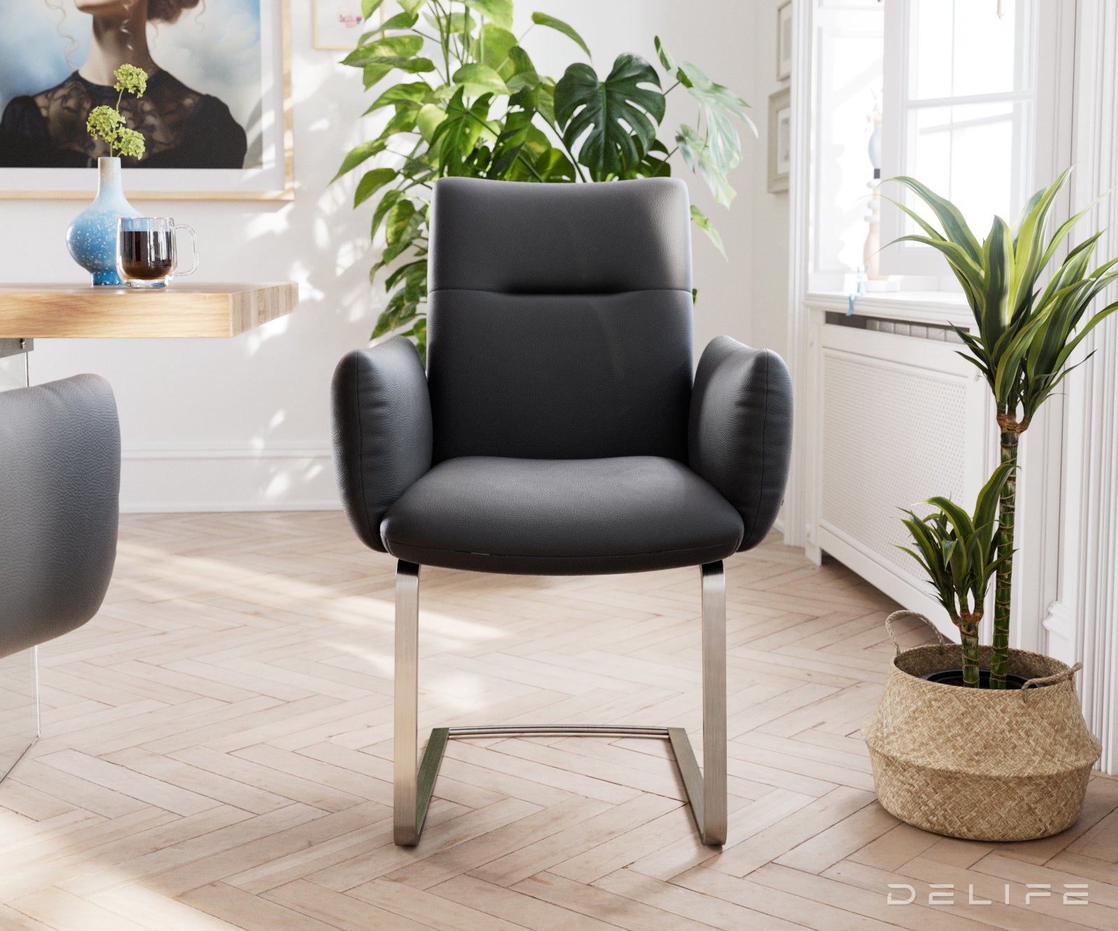 Jedilni stol Jova, Material: usnje