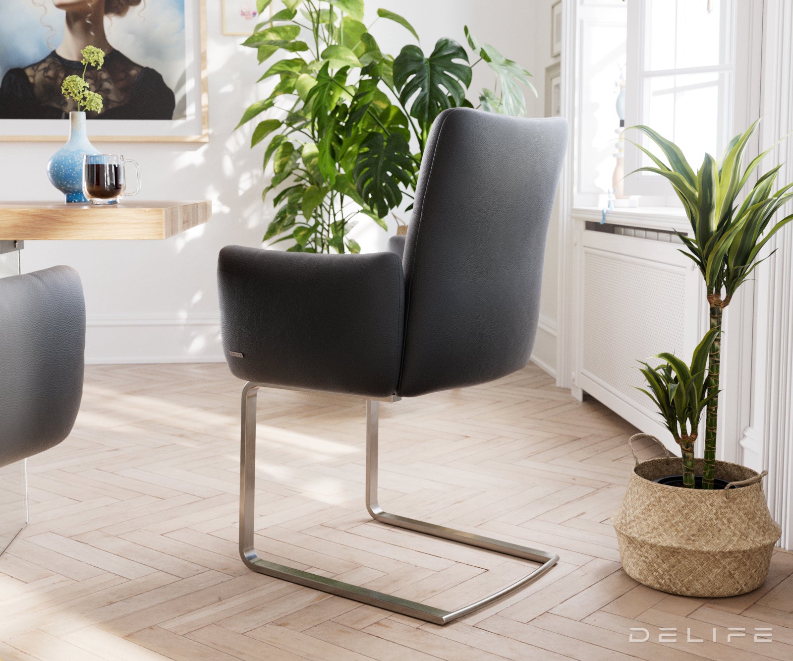 Jedilni stol Jova, Material: usnje