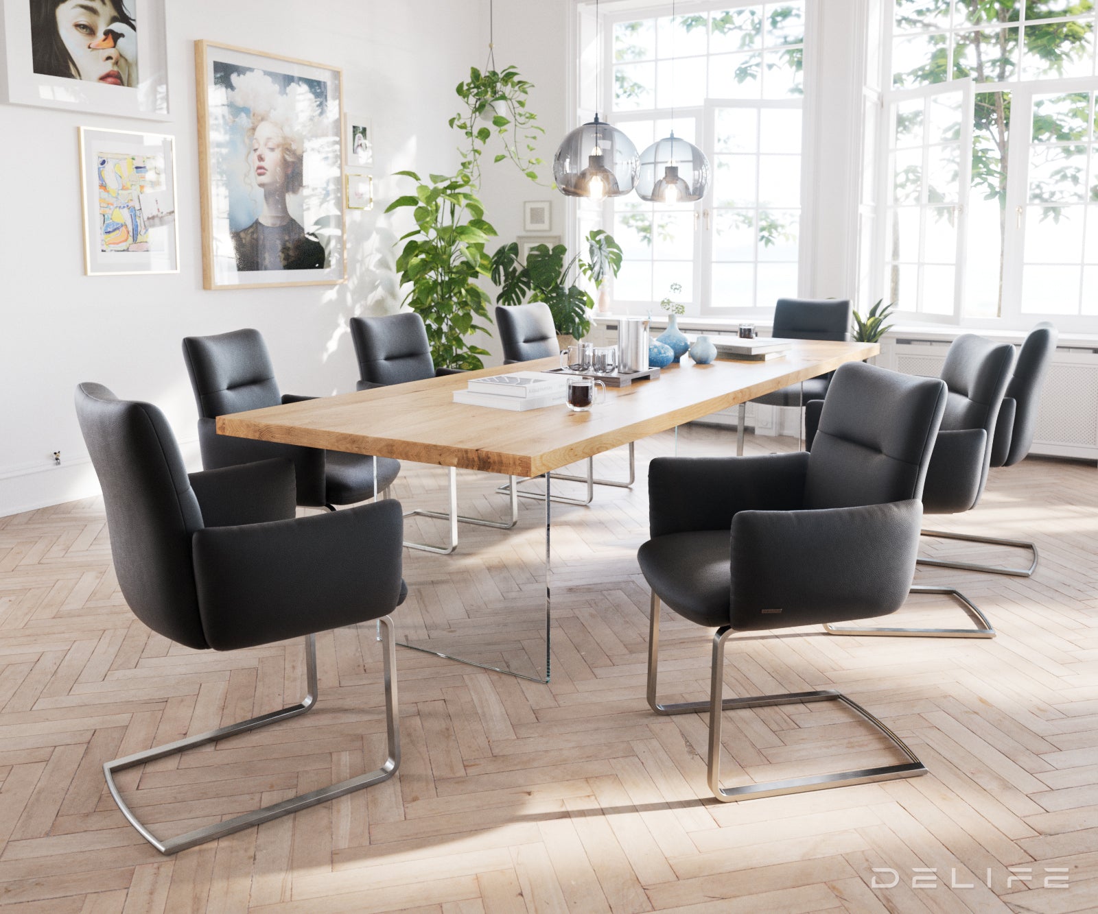 Jedilni stol Jova, Material: usnje